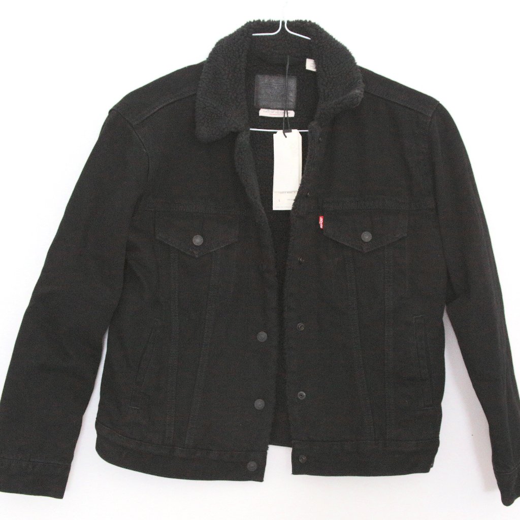 Brand New Black Denim Levis Jacket Lined